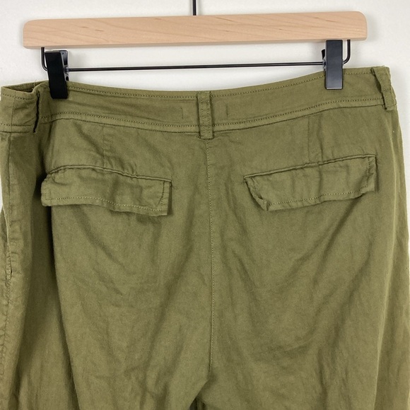 Eileen Fisher 100% Organic Cotton Twill Ankle Pants Olive Green Size 10 Casual - Picture 7 of 7